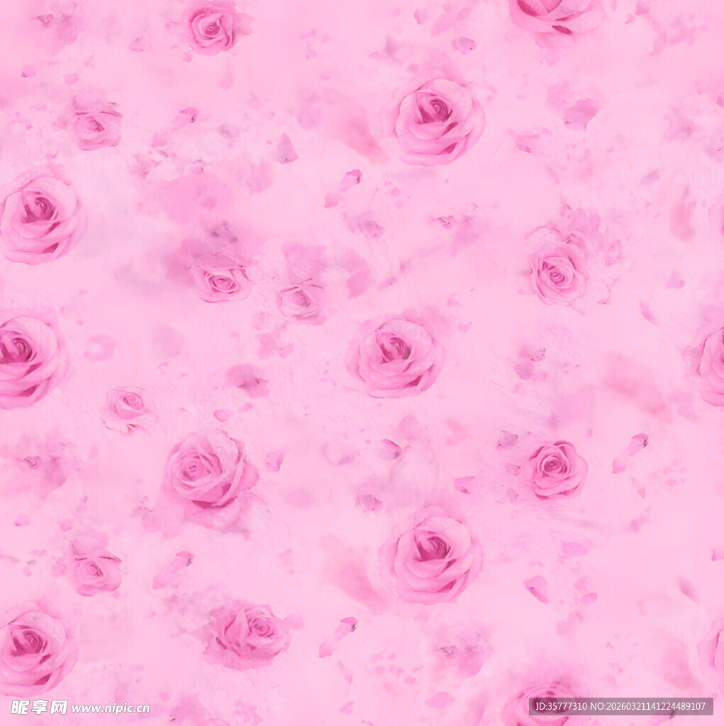 粉色玫瑰浪漫花卉图案