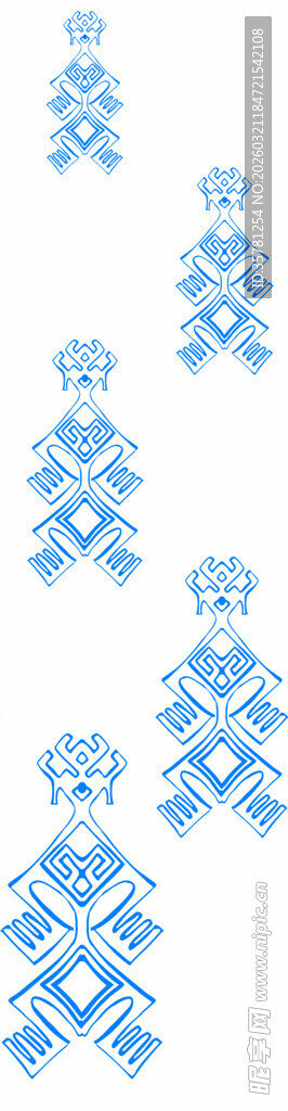 几何图案蓝色装饰挂件