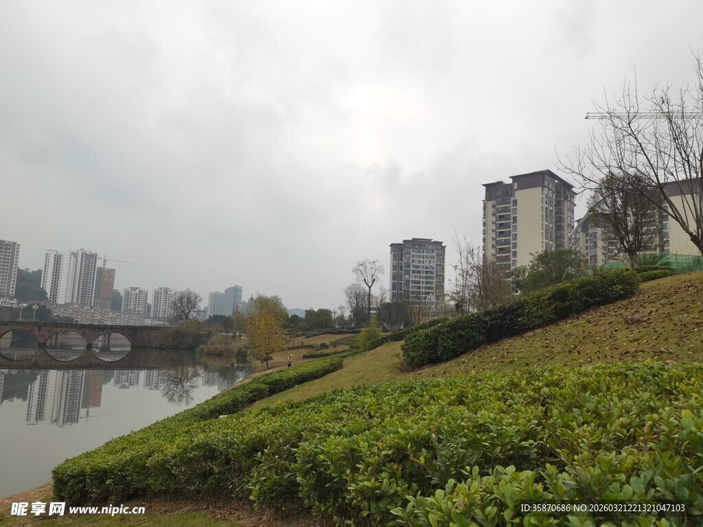 城市河畔绿植景观