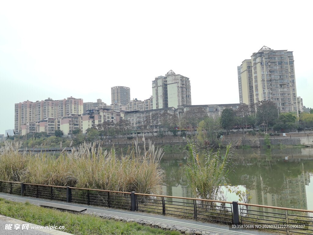 河畔城市景观