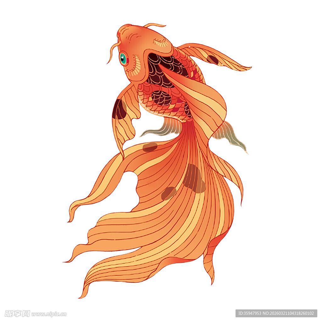 飘逸橙发的奇幻人物形象