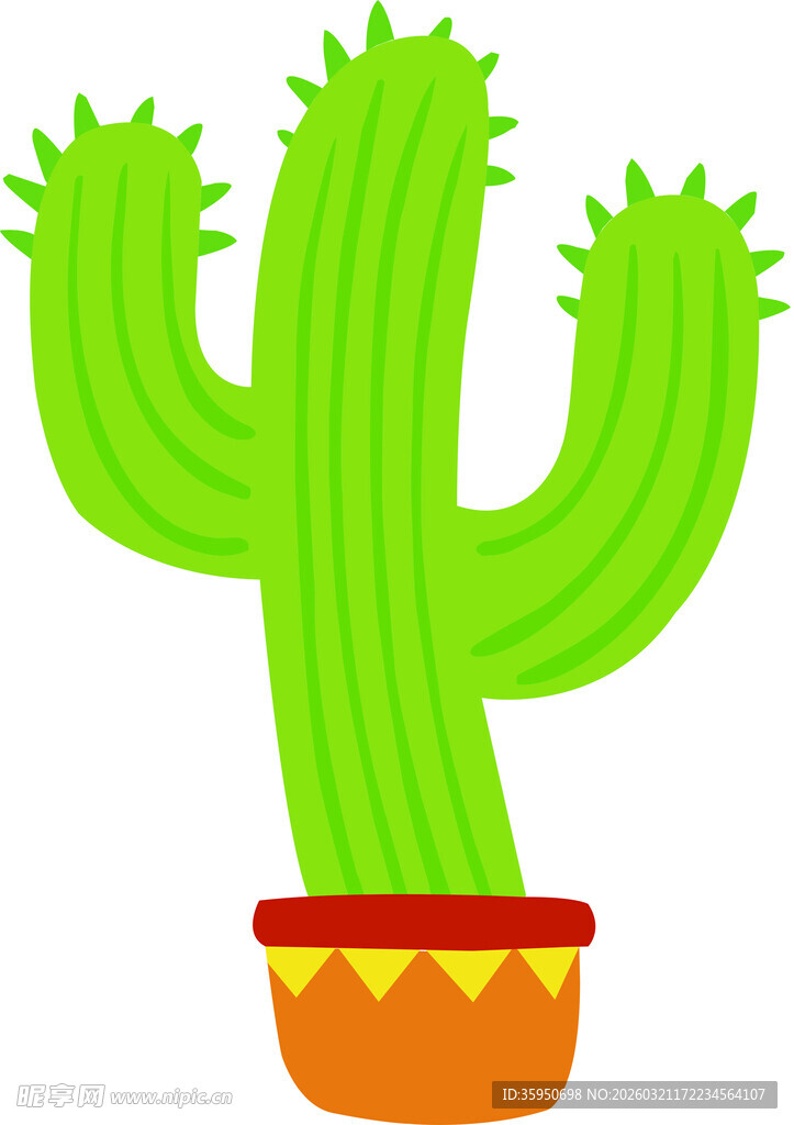 卡通仙人掌盆栽