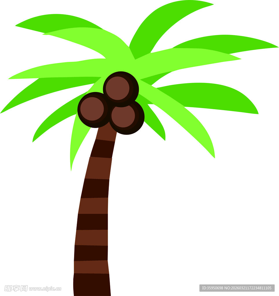 卡通风格的椰子树