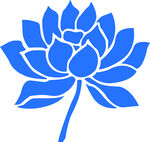 蓝色莲花图案