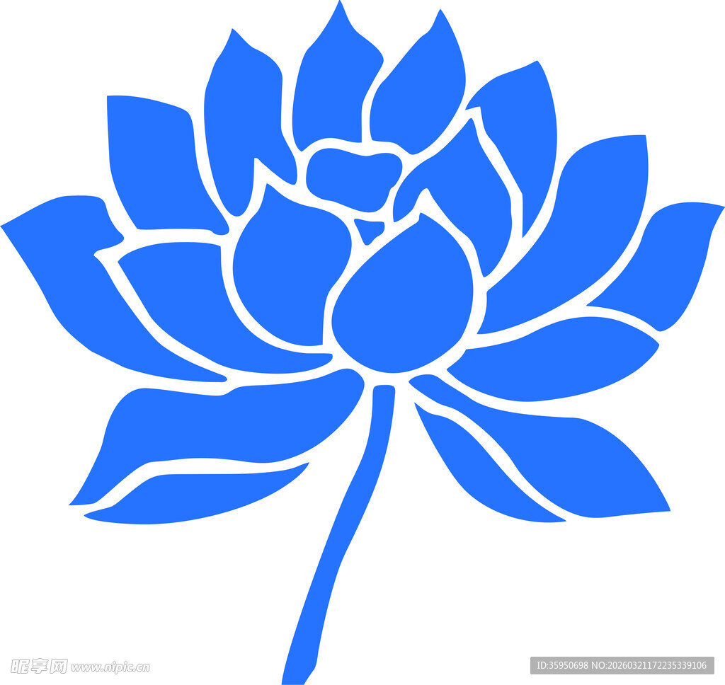 蓝色莲花图案
