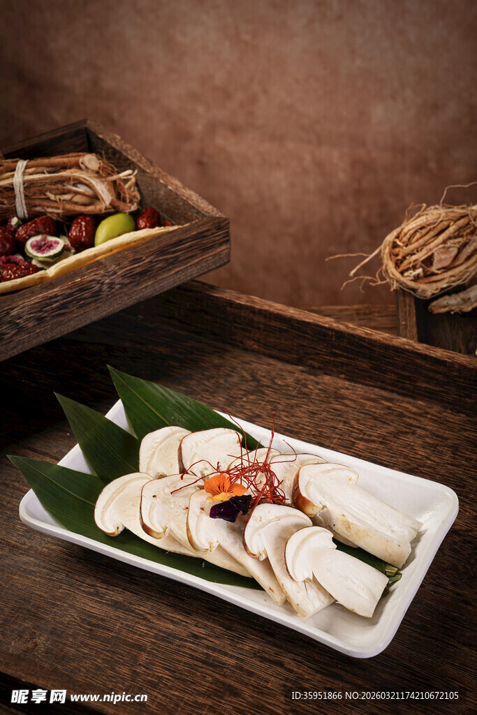 口磨切片拼盘 蘑菇 鸡腿菇