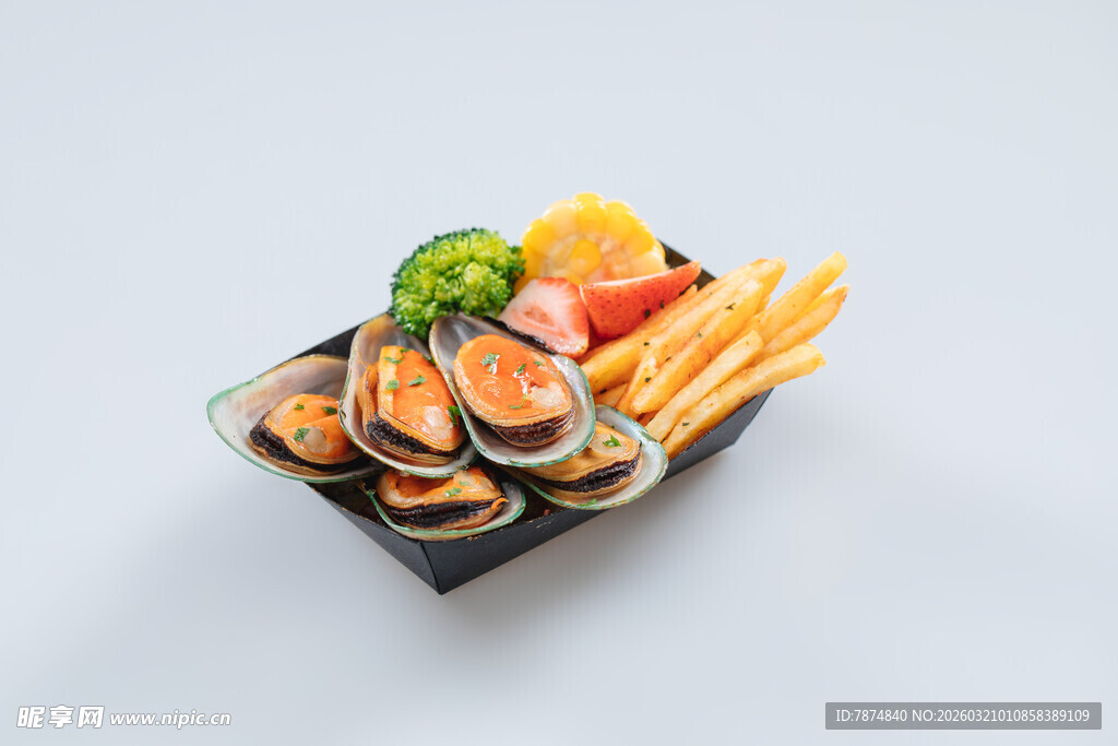 海鲜拼盘美食展示