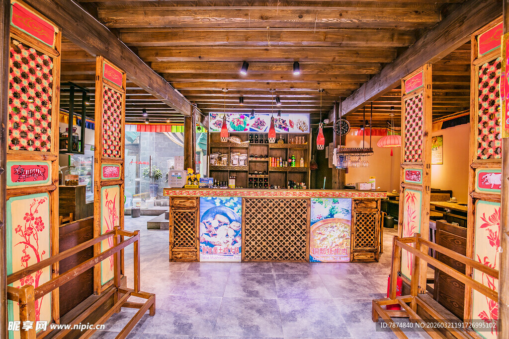 古色古香的中式店铺内景