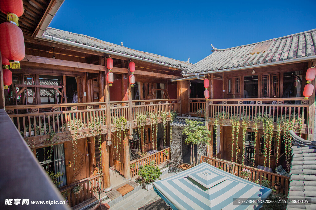 中式四合院庭院美景