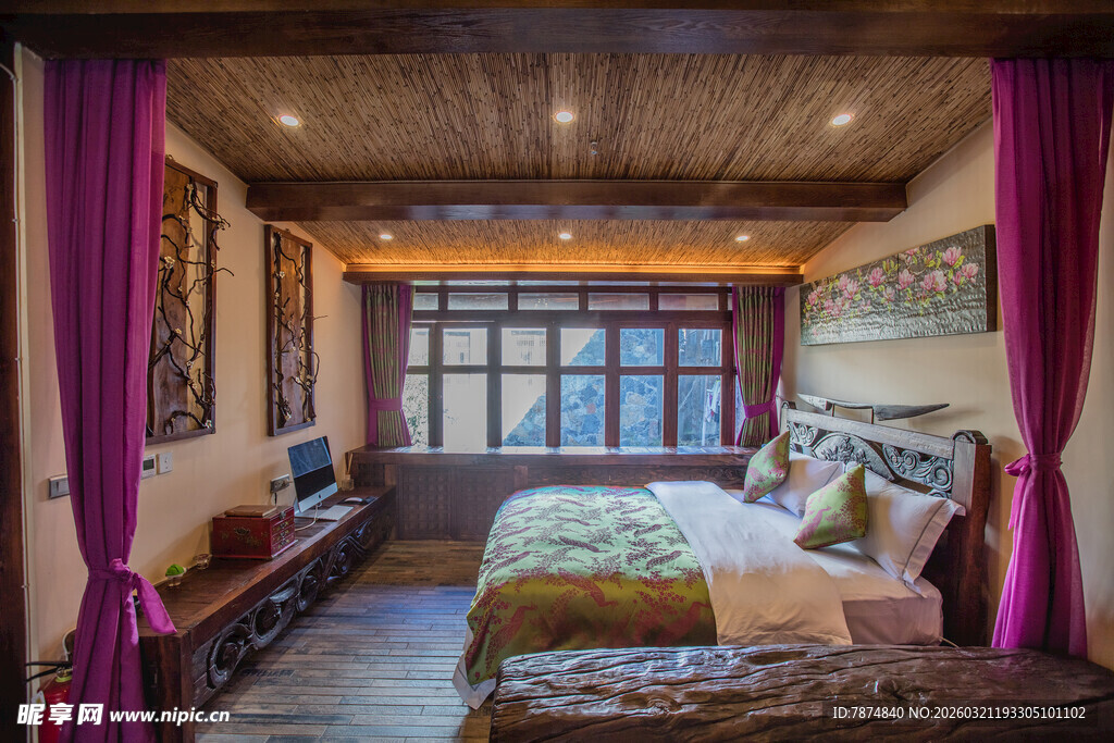 温馨民族风特色民宿卧室