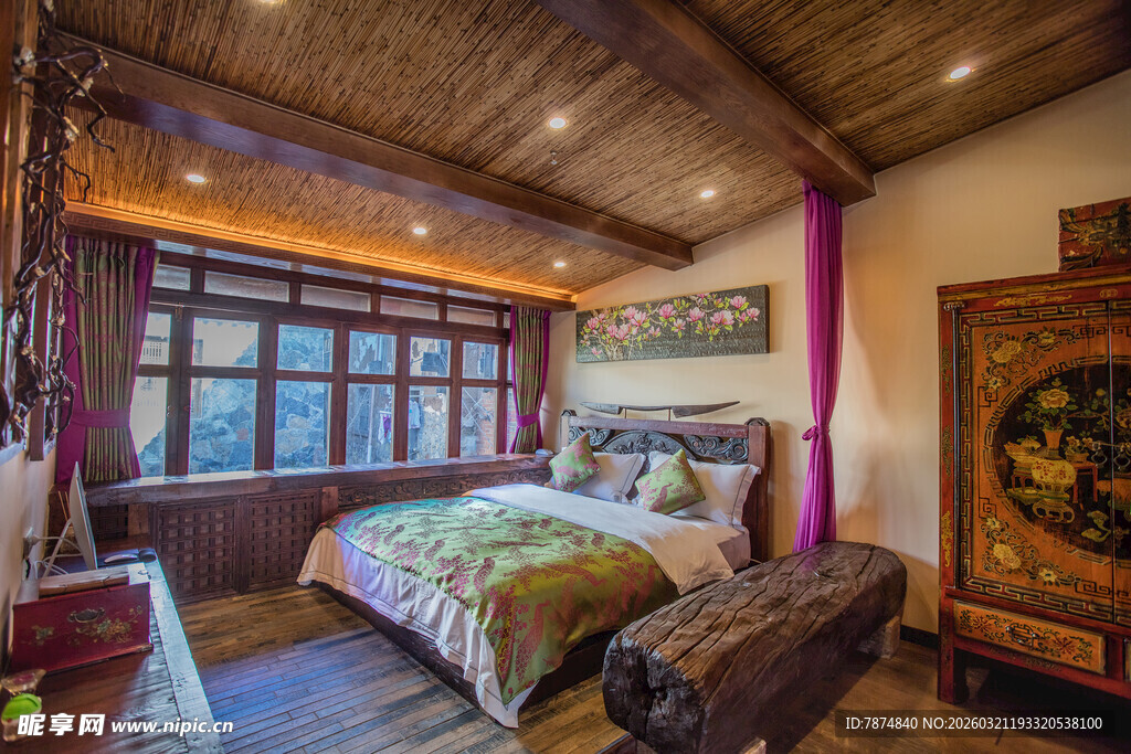 温馨木质风卧室温馨场景