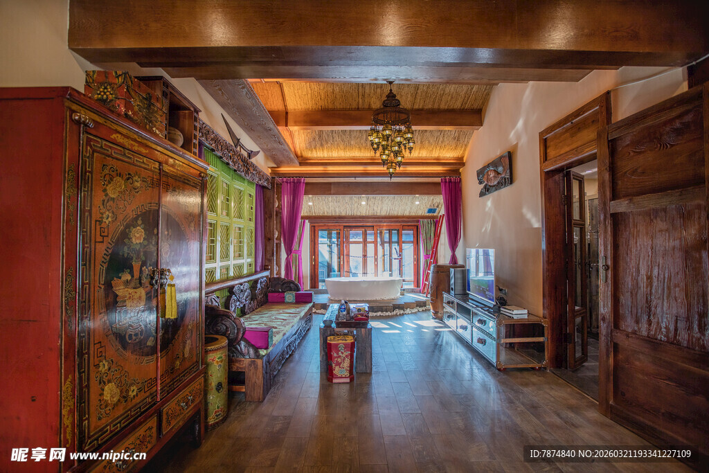 中式传统风格的雅致走廊