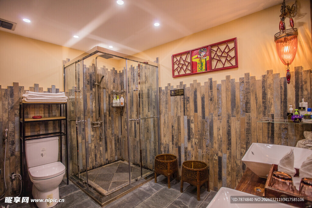 乡村风木质卫浴间设计