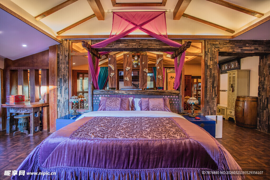 梦幻复古风卧室温馨场景