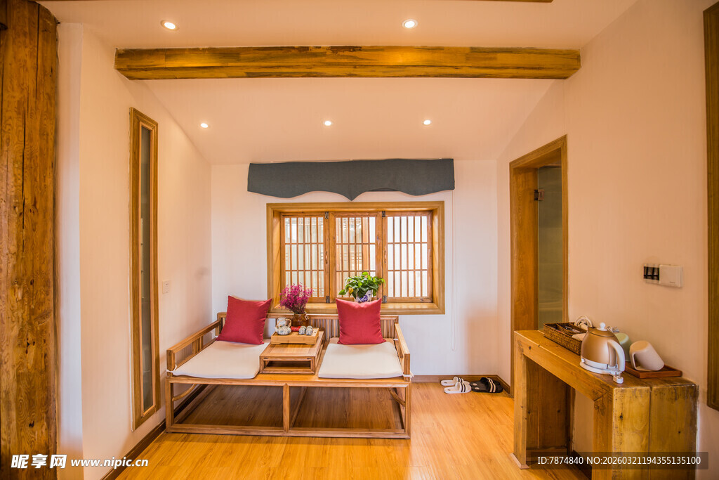 温馨木质风客厅室内场景