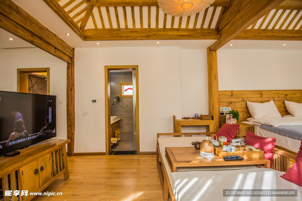 中式风格温馨卧室场景