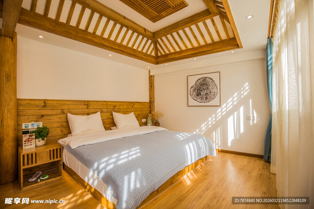 木质温馨卧室 静谧休憩空间