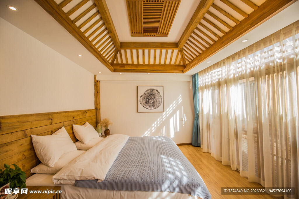 温馨木质风卧室舒适空间