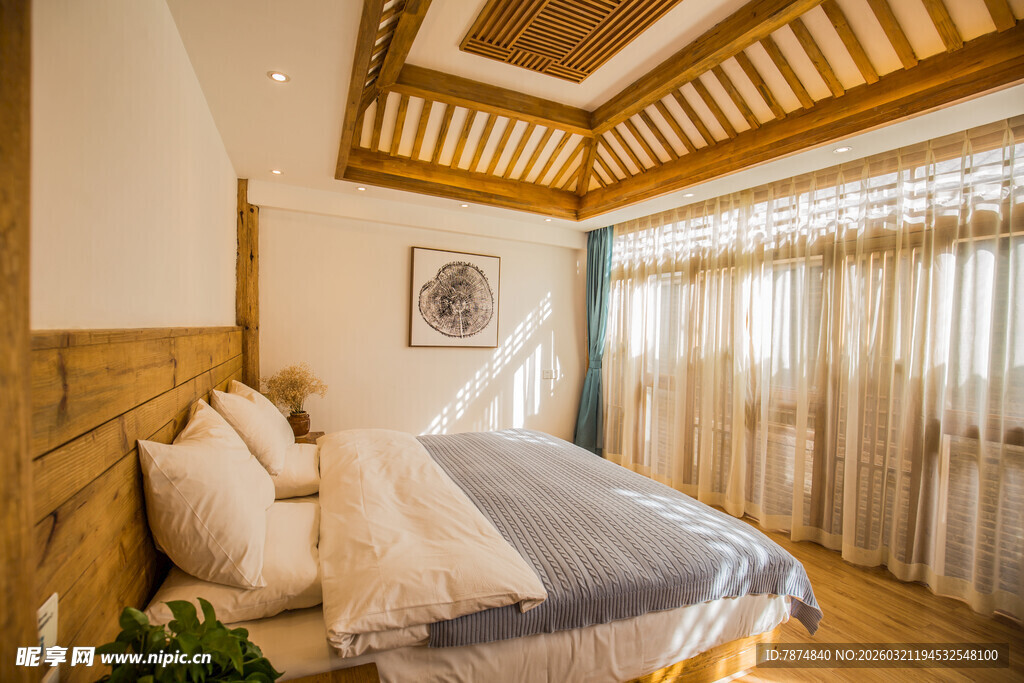 温馨简约风卧室室内场景