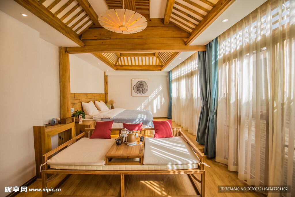 中式风格温馨卧室空间