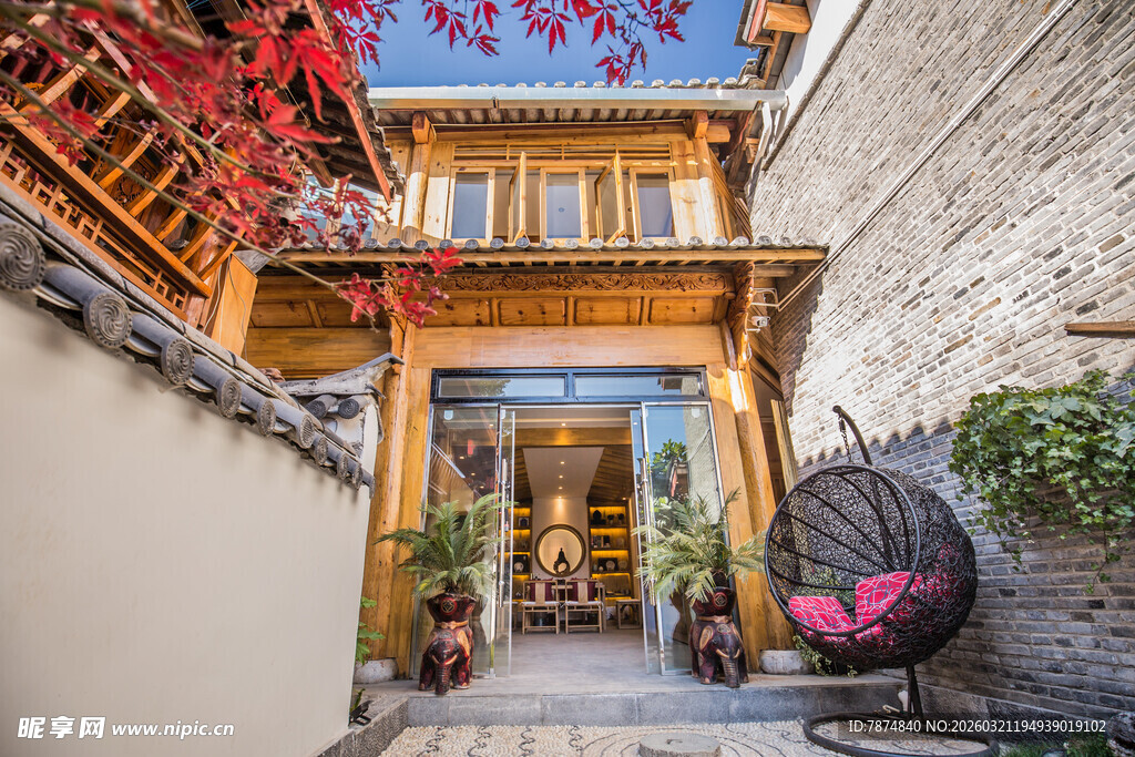 古雅小院入户门景致