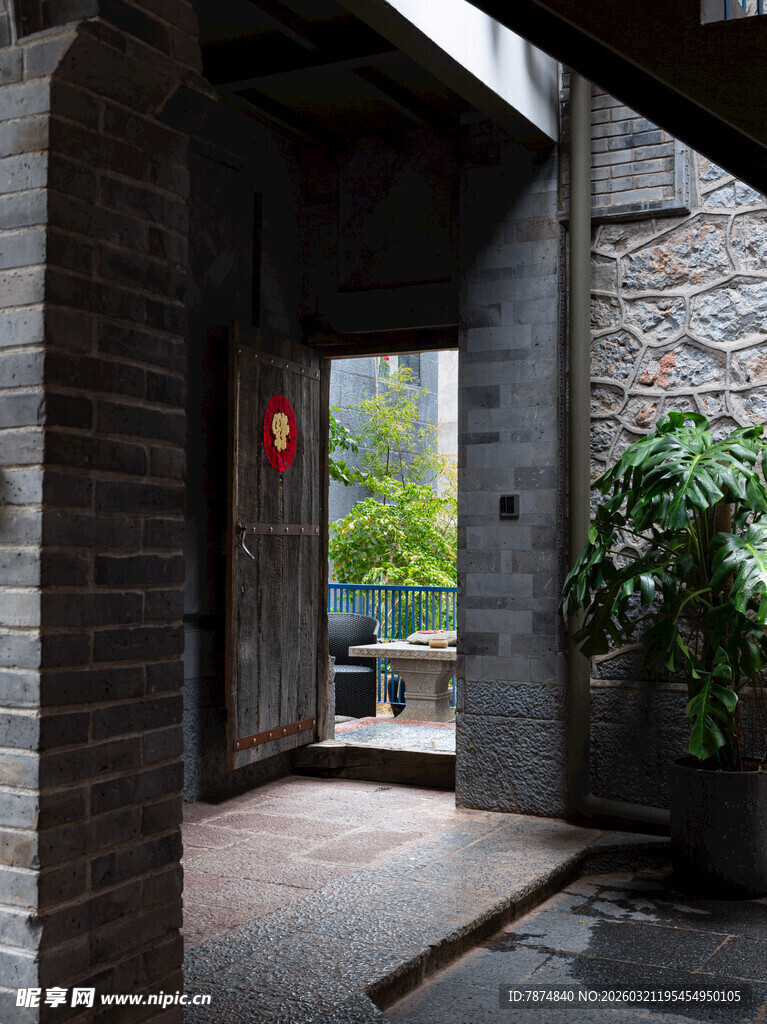 中式庭院内景 静谧雅致