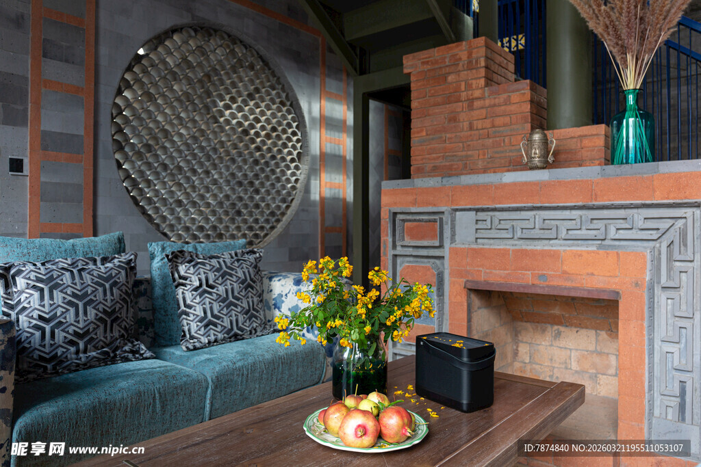 现代风格客厅温馨一角