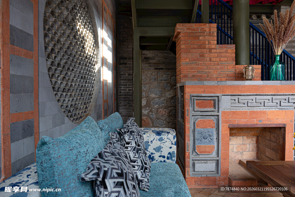 复古风室内一角的温馨场景