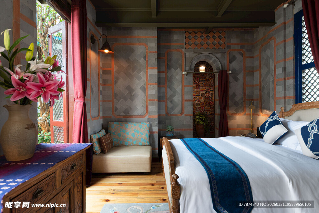 复古风卧室的温馨景致