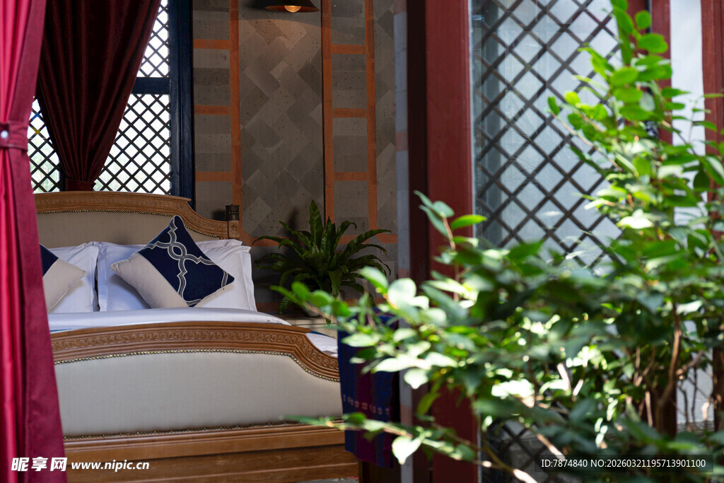 中式雅致卧室 绿植相伴