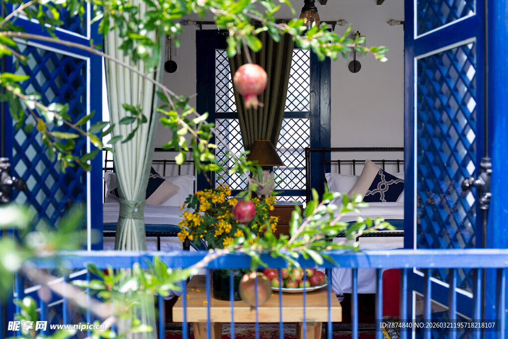 蓝调庭院绿植景致