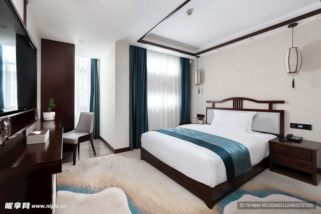 现代中式风格豪华卧室