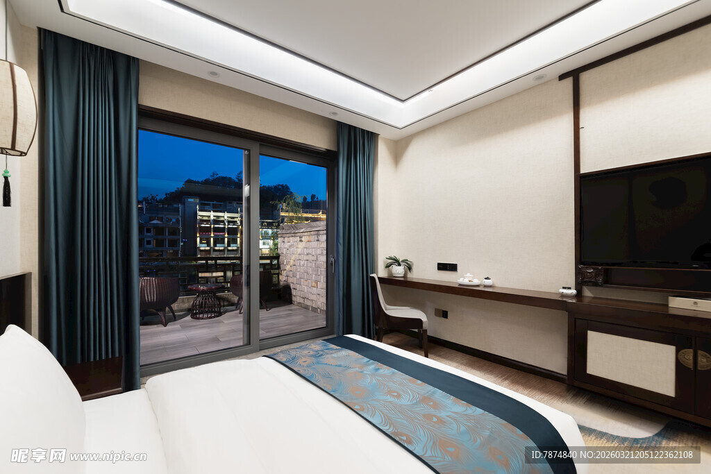 现代简约风卧室室内景致