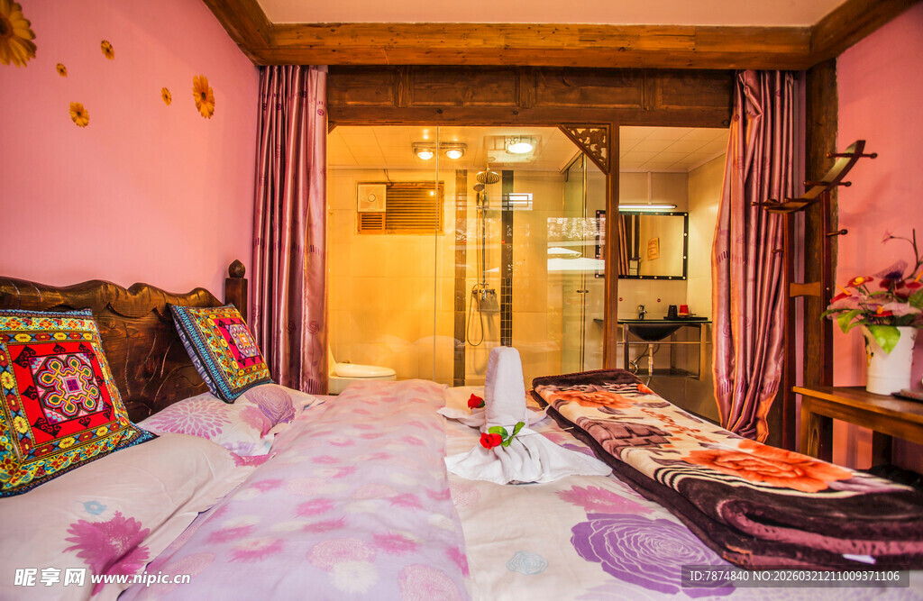 温馨粉色系卧室室内场景