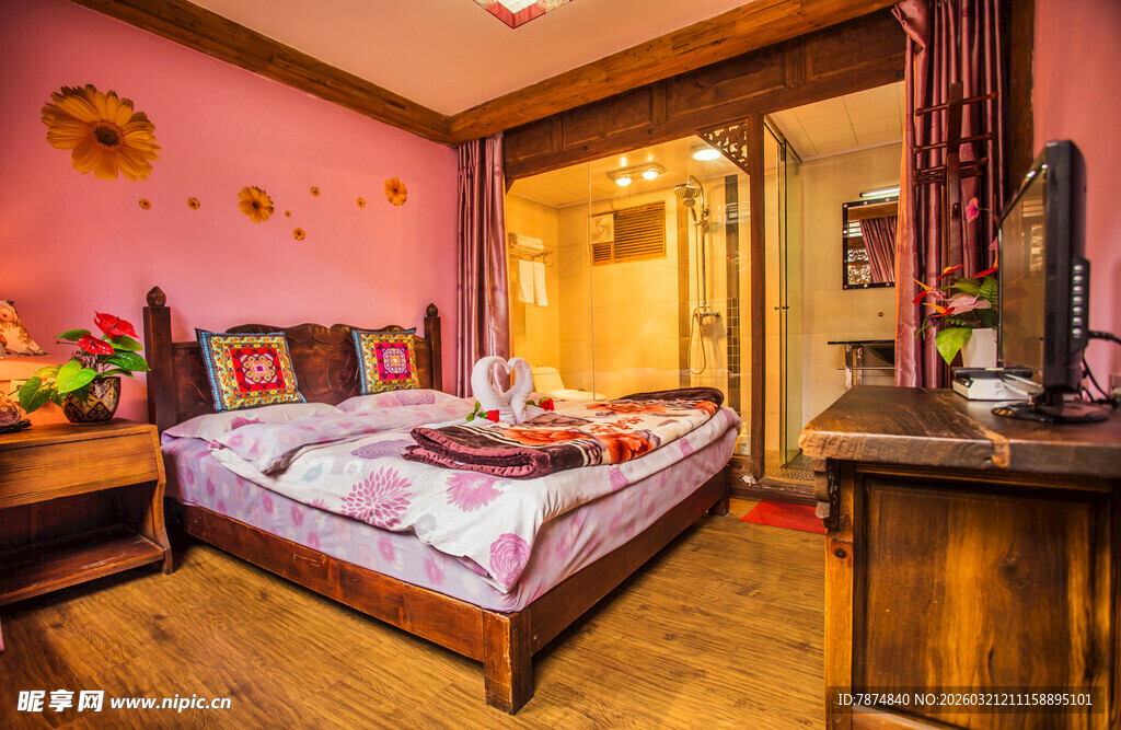 温馨粉色系卧室家居场景