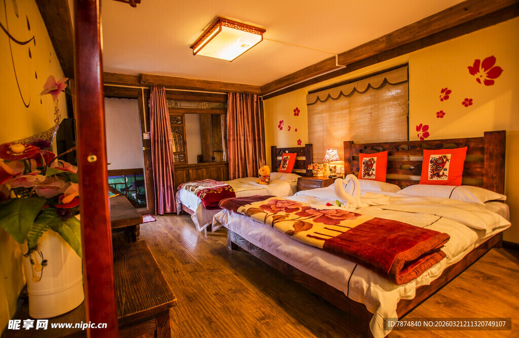 中式风格温馨卧室场景