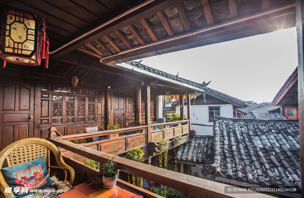 中式古建阳台景致