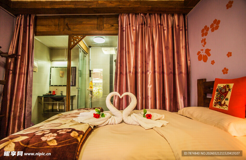 浪漫温馨的酒店卧室布置