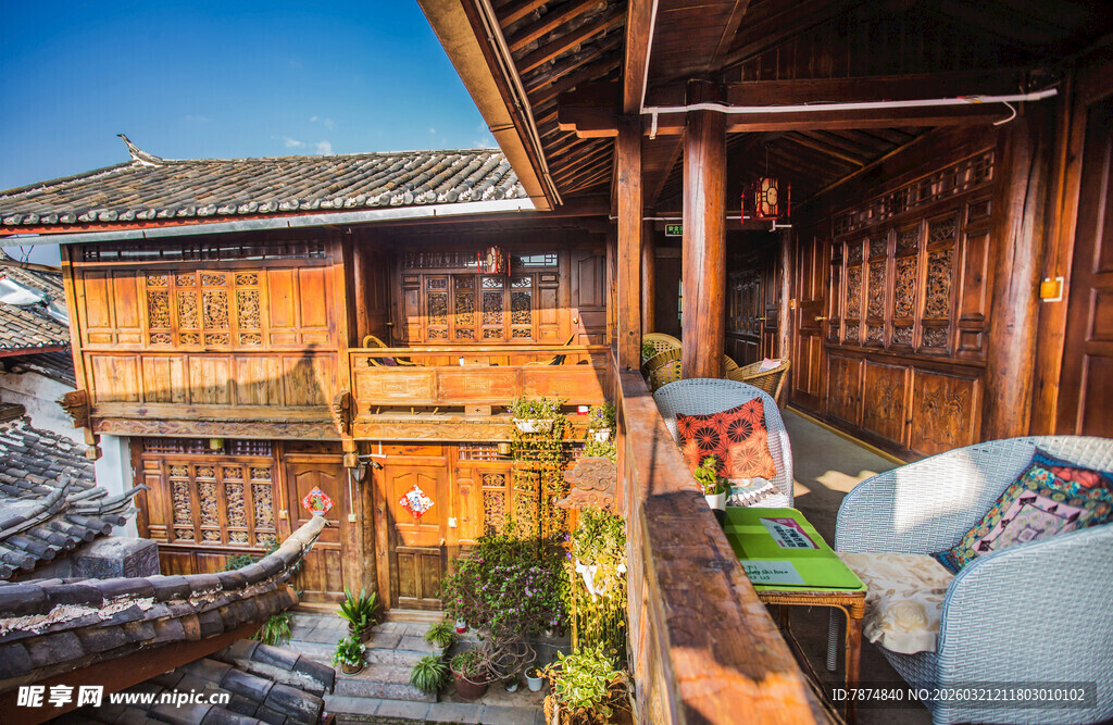 木质庭院休闲角落