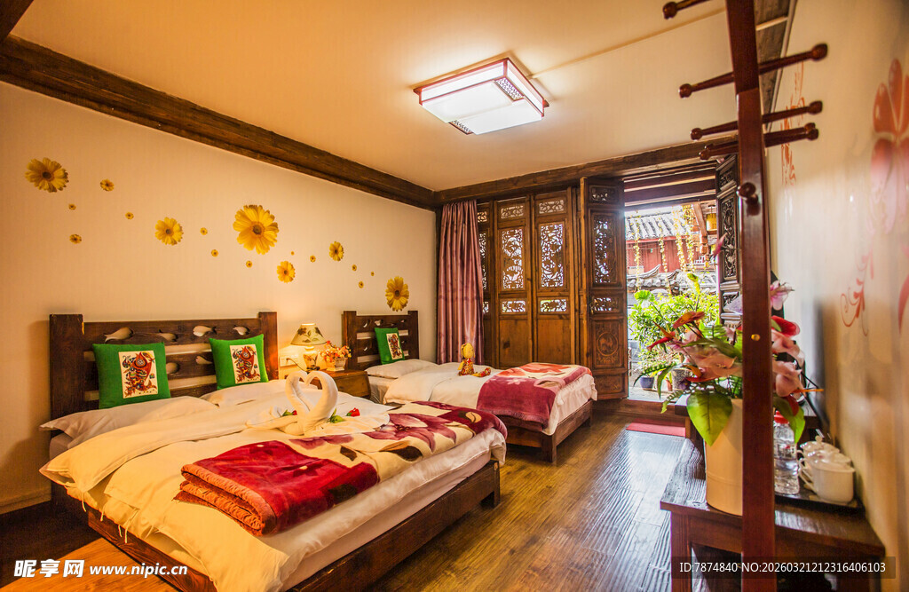 温馨中式风格卧室场景