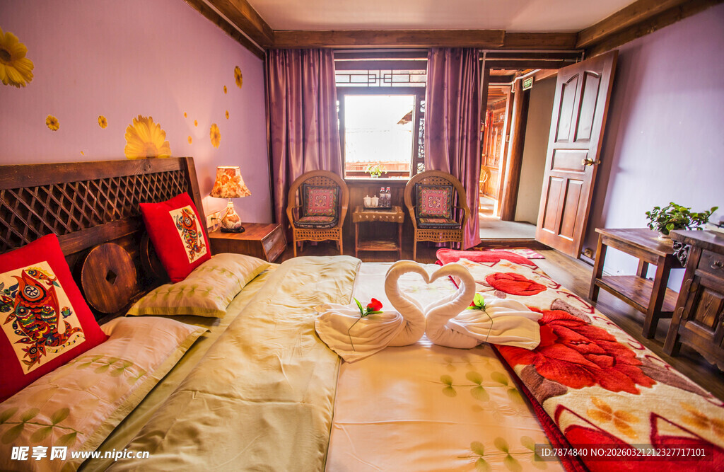 温馨民族风卧室室内场景