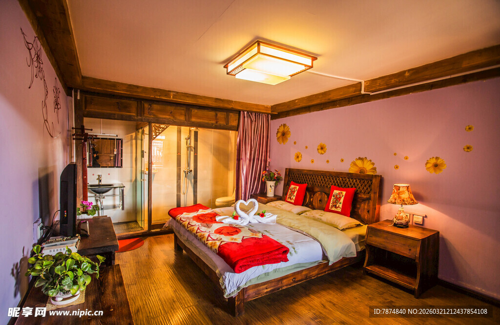 温馨中式风格卧室空间