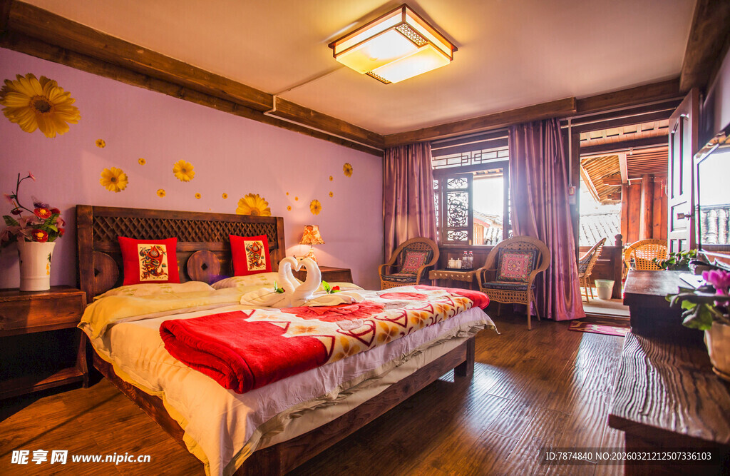 温馨浪漫卧室室内场景