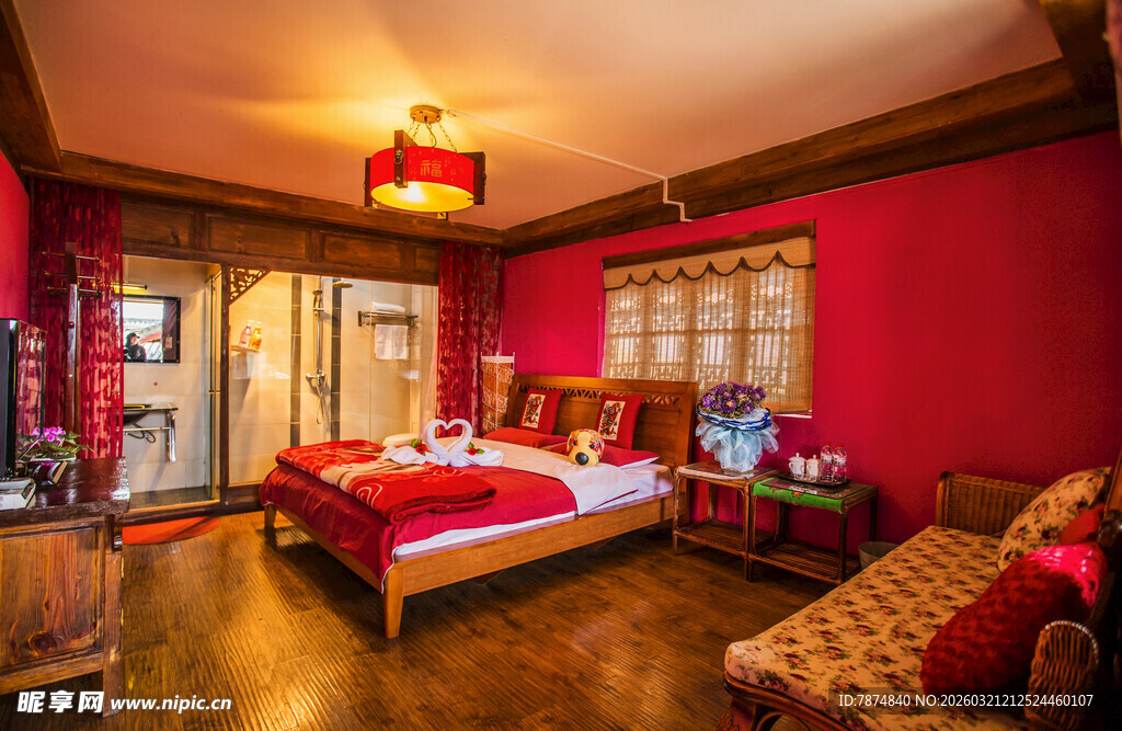 中式复古风的温馨卧室