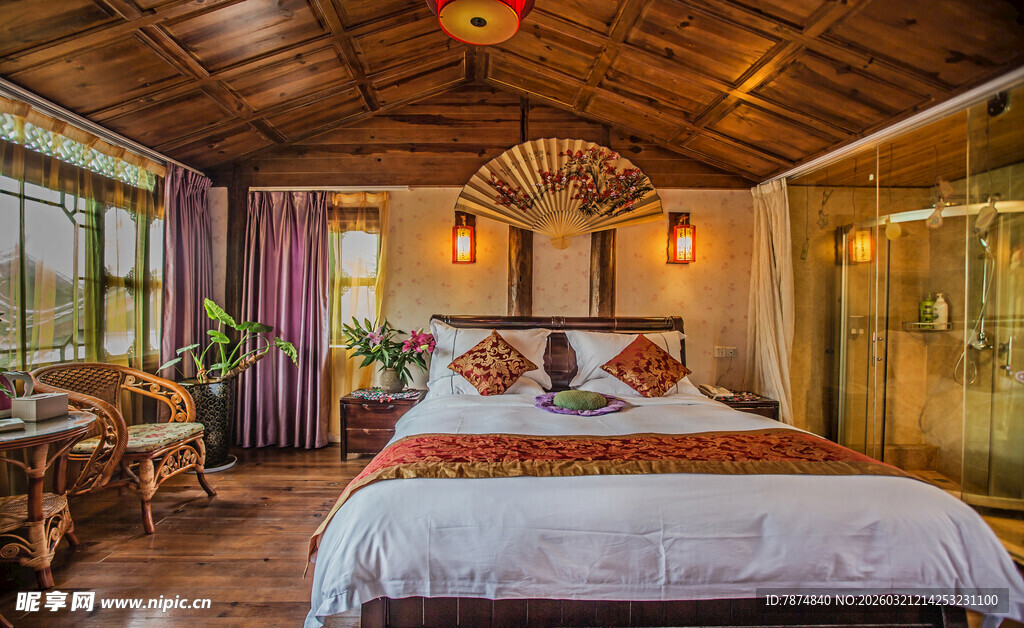 中式风情温馨卧室空间