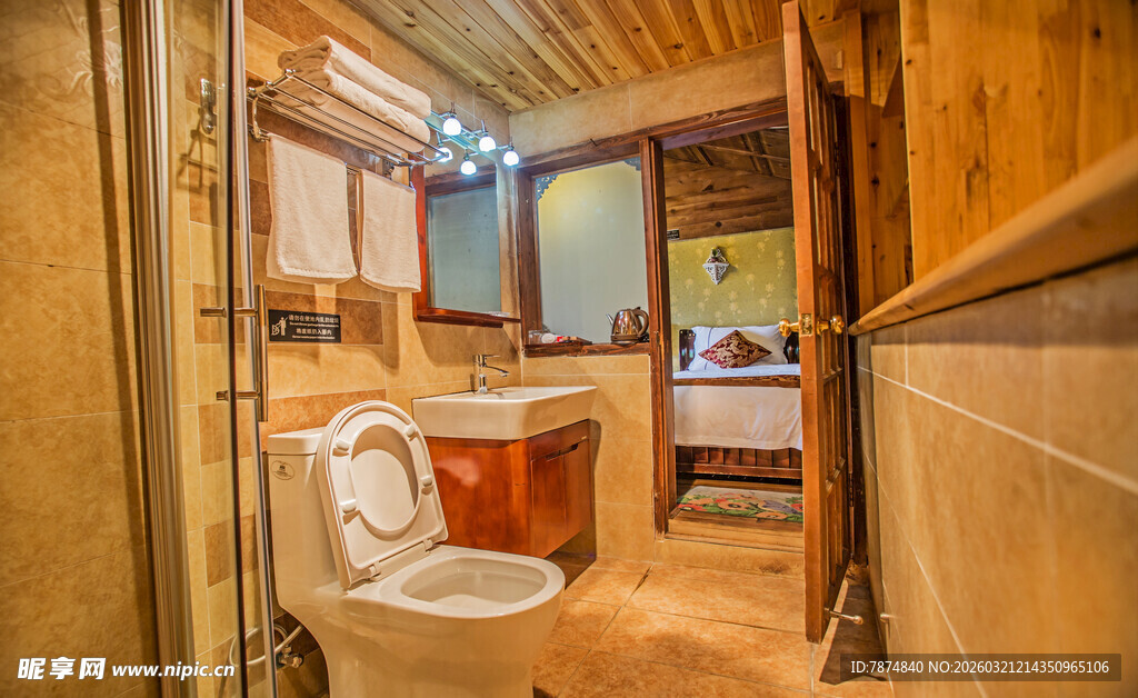 木质温馨风浴室一角