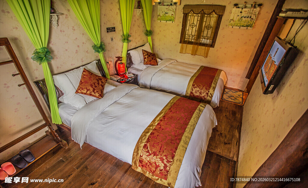 传统风格温馨双床中式客房