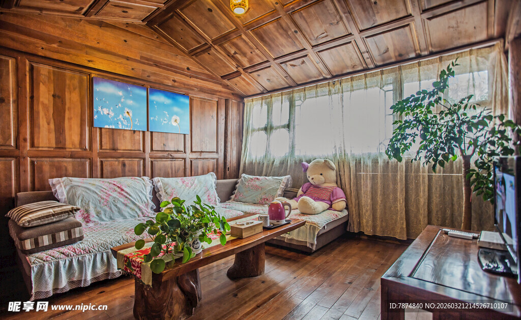 温馨木质客厅家居场景