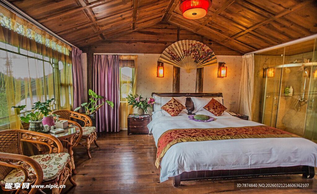 温馨木质风特色民宿客房