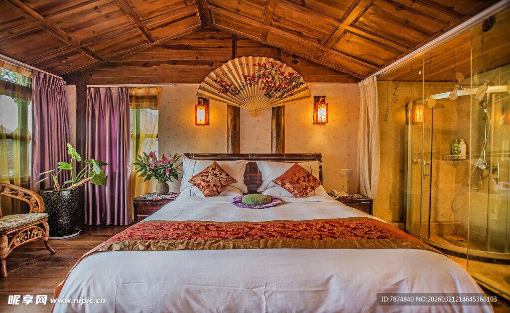 温馨复古风卧室舒适空间